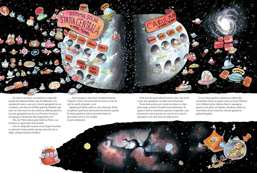 Hai-hui prin Univers de Mauri Kunnas ilustrații de Mauri Kunnas