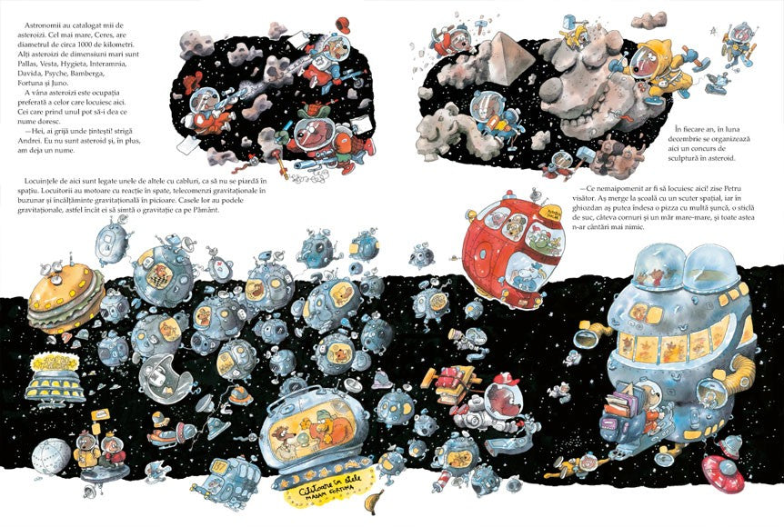 Hai-hui prin Univers de Mauri Kunnas ilustrații de Mauri Kunnas