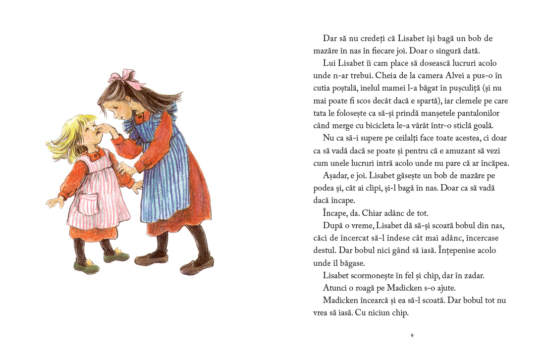 Lisabet și bobul de mazăre de Astrid Lindgren ilustrații de Ilon Wikland