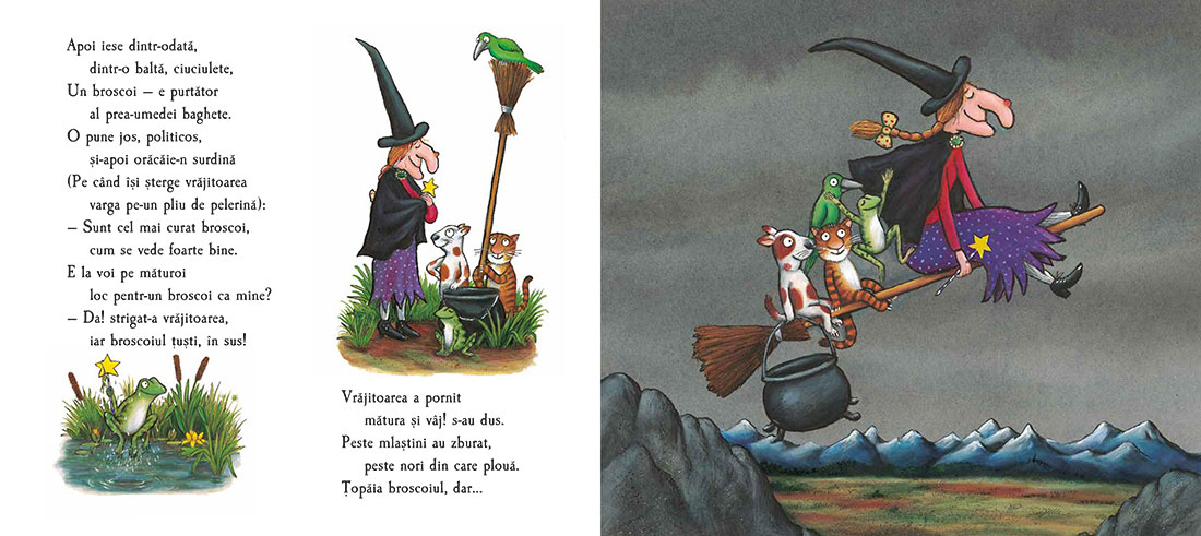 Loc la voi pe măturoi de Julia Donaldson ilustrații de Axel Scheffler