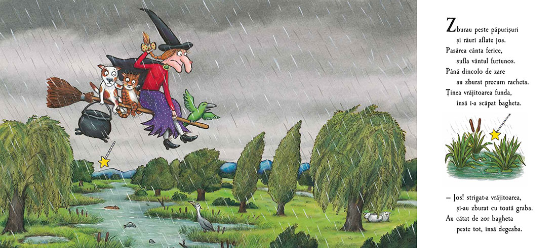 Loc la voi pe măturoi de Julia Donaldson ilustrații de Axel Scheffler